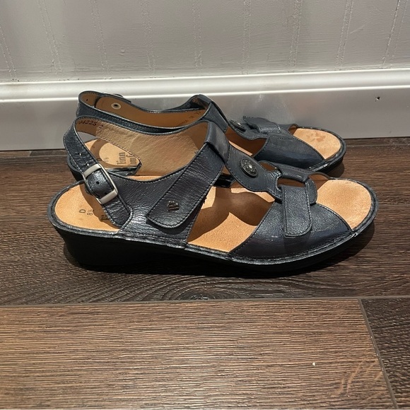 Finn Comfort Adana Pewter Corten Leather T Strap Sling Sandals UK 8.5D/US 11D - Picture 2 of 13